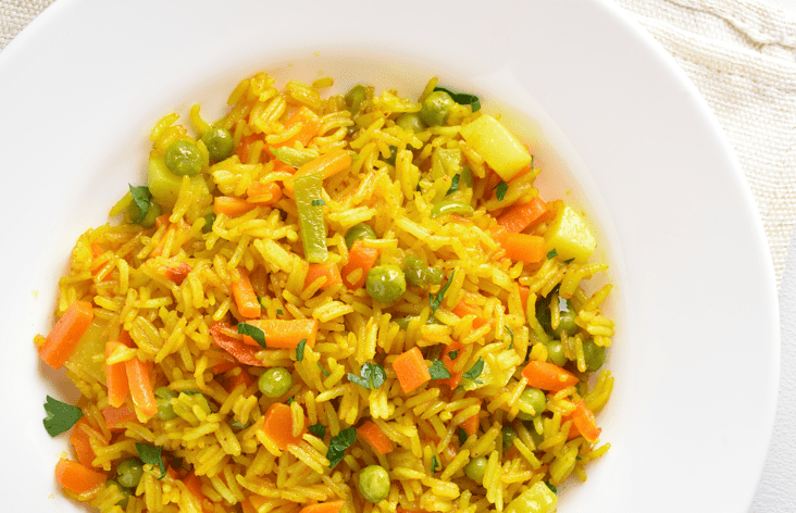 Riža sa kurkumom i povrćem - Recept