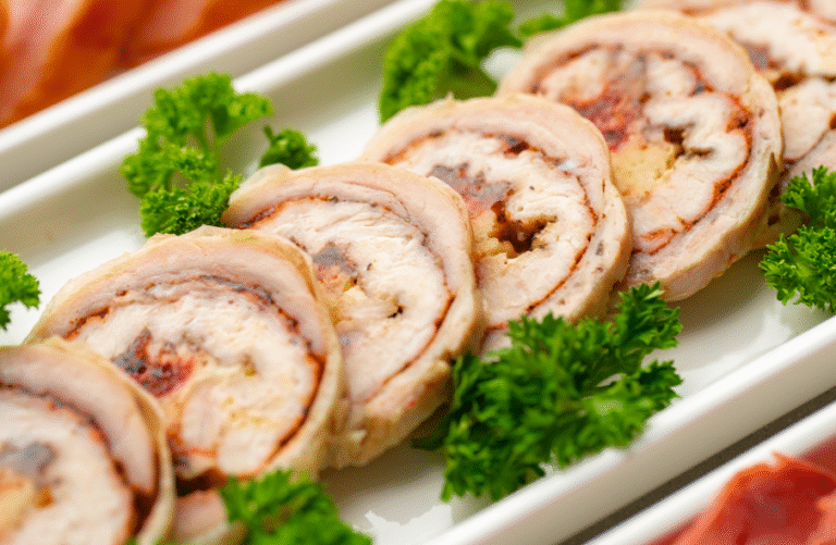 Rolovana piletina punjena suhim mesom i sirom - Recept