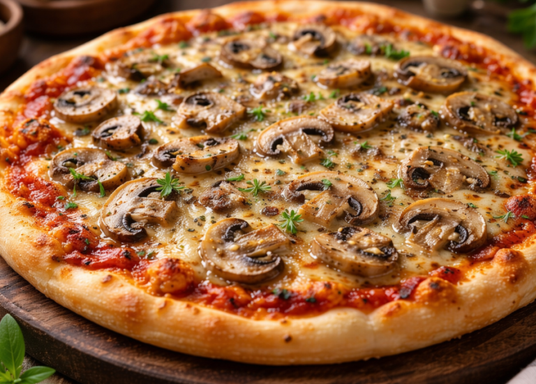 Domaća pizza sa gljivama (šampinjoni) – recept