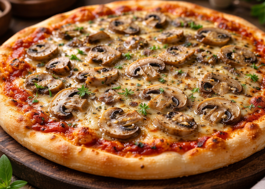 Domaća pizza sa gljivama (šampinjoni) – recept